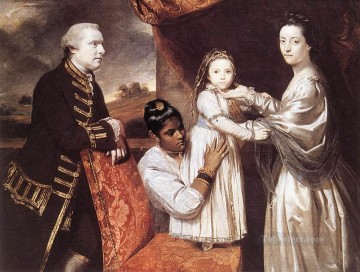  Georg Pintura al %C3%B3leo - George Clive y su familia Joshua Reynolds